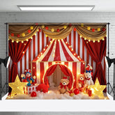 Aperturee - Aperturee Lighted Circus Tent Curtain Cake Smash Photo Backdrop